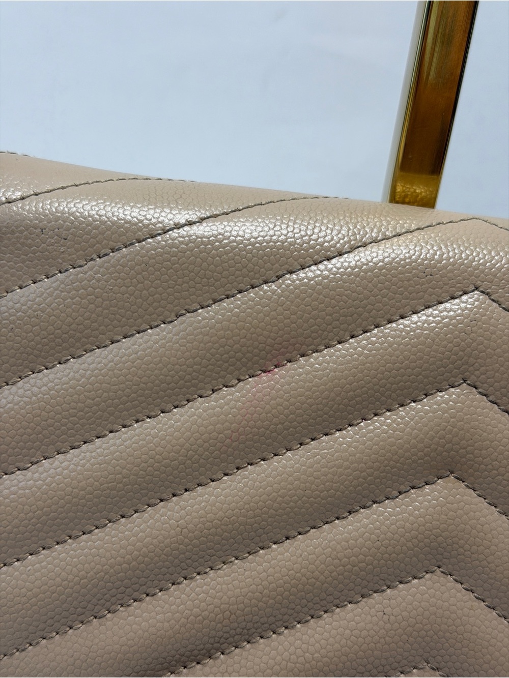 Yves Saint Laurent Taupe Quilted Leather Envelope Clutch - Picture 5 of 12